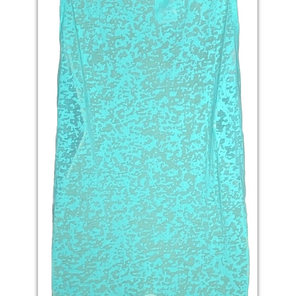 Rampage Women’s I Love Cali Tank Top XL Turquoise With Fringe Semi-Sheer Summer - Picture 8 of 11